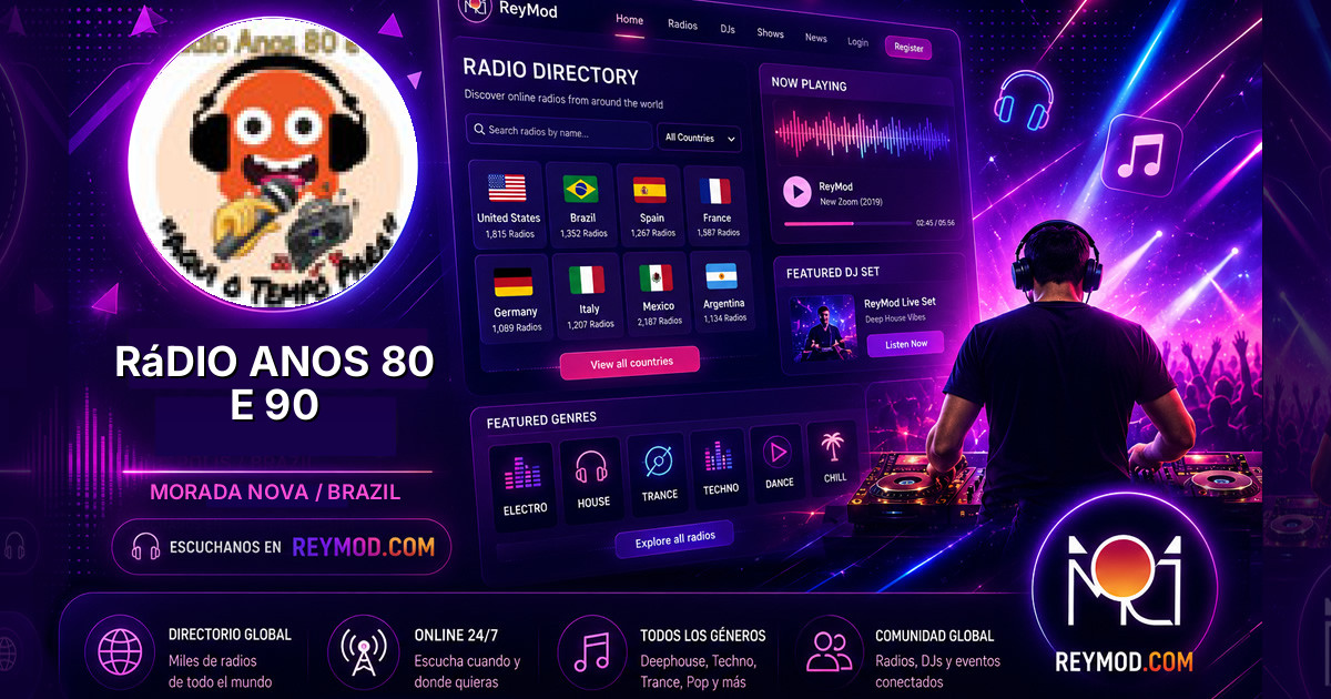 Rádio Anos 80 e 90 Banner
